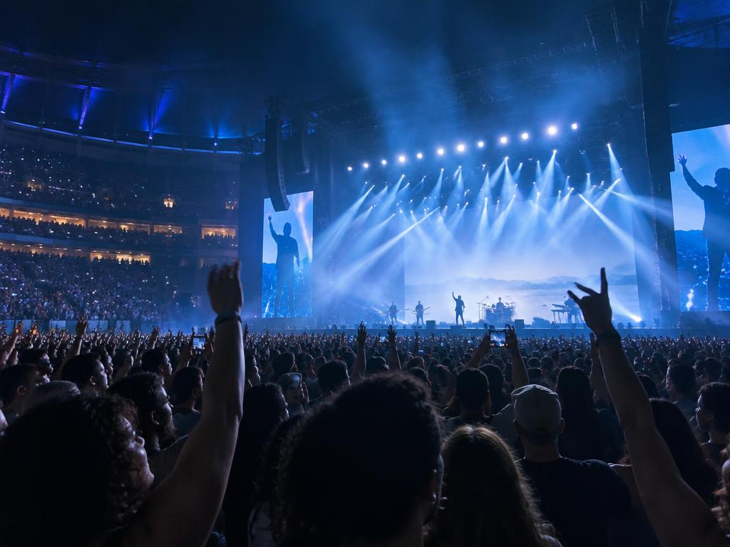 Público em um show noturno produzido pela OLC Eventos